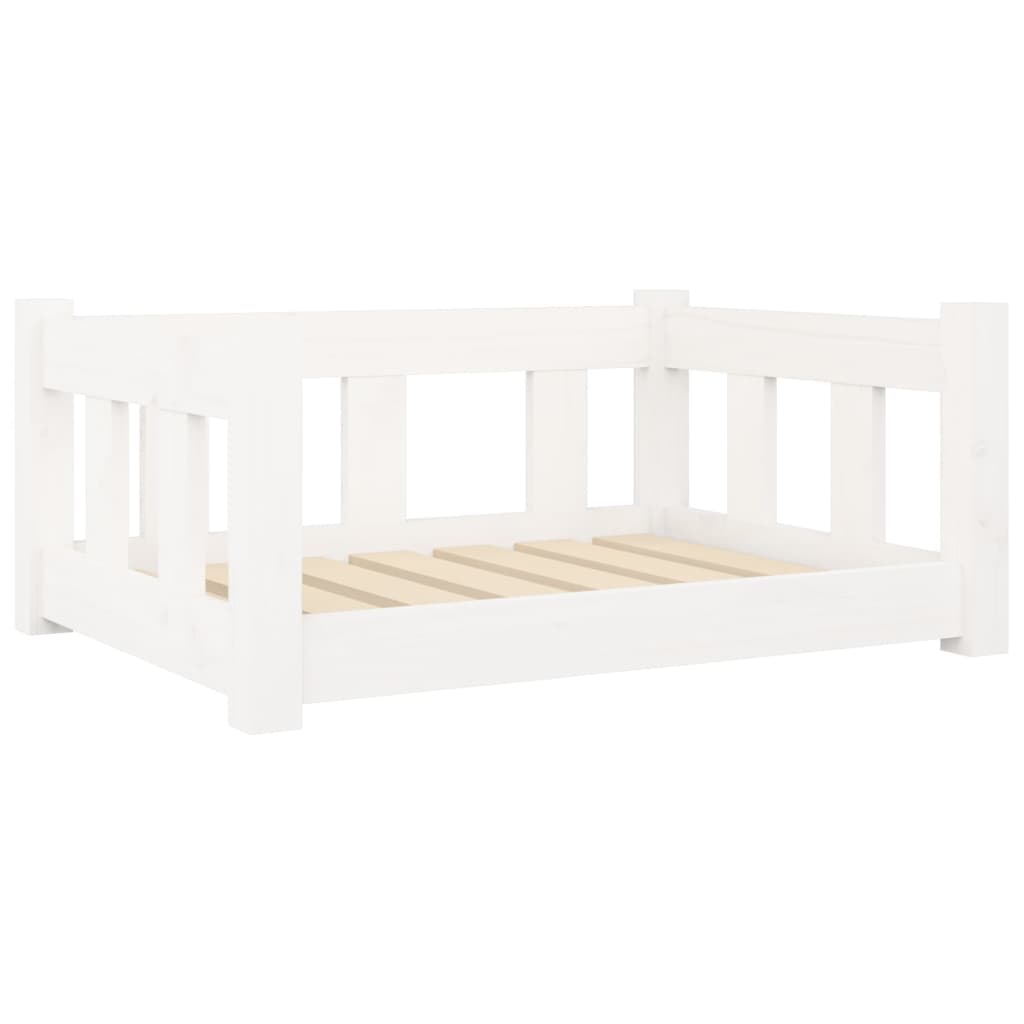 Cama Para Perros Madera Maciza De Pino Blanco 65,5x50,5x28 Cm / Vetonek_1