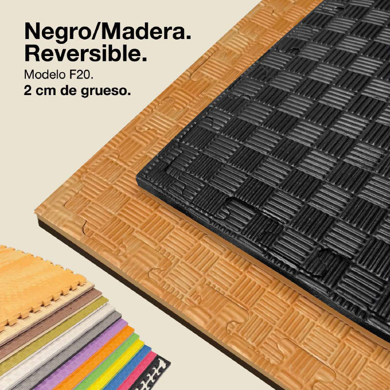 Tatami Puzzle 2cm 100x100cm – Superficie 5 Líneas Madera Jowy_0