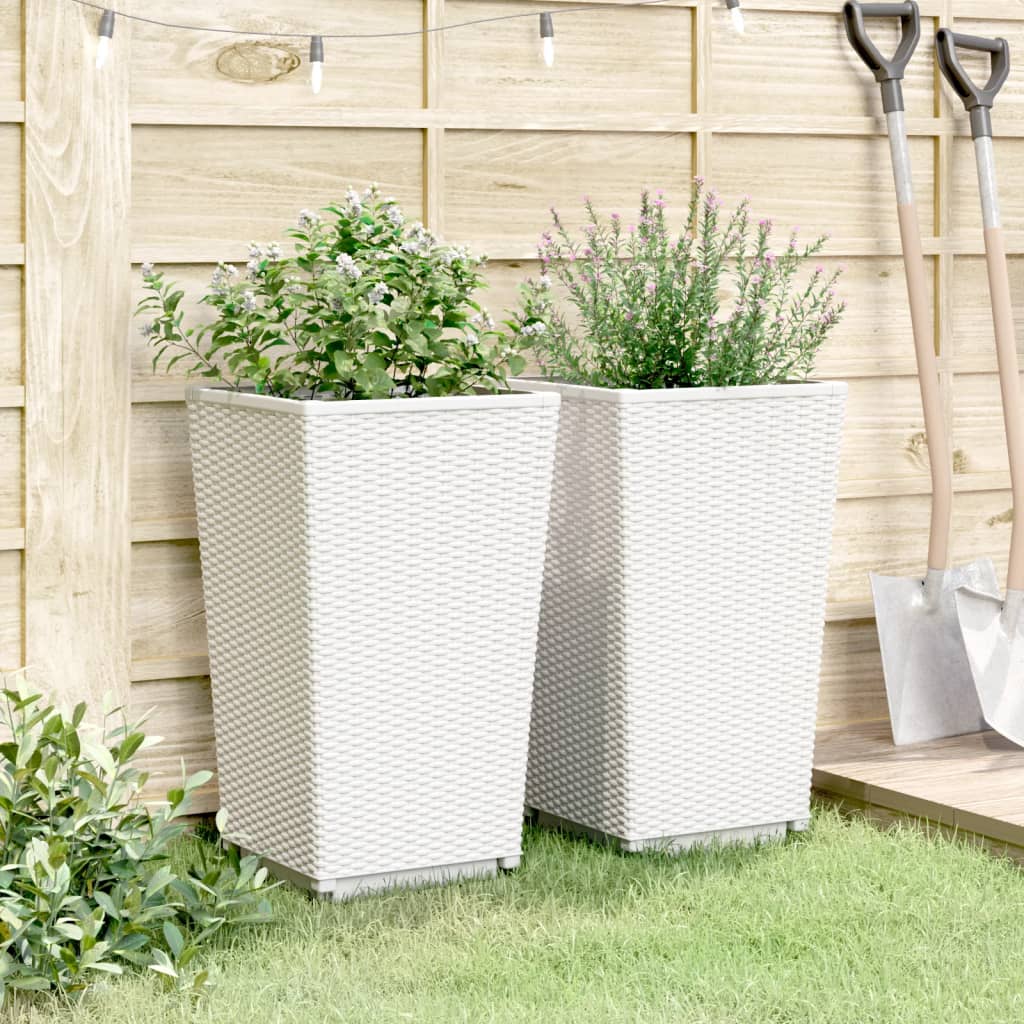 Jardineras 2 Unidades Pp Blanco 32,5x32,5x57 Cm_2