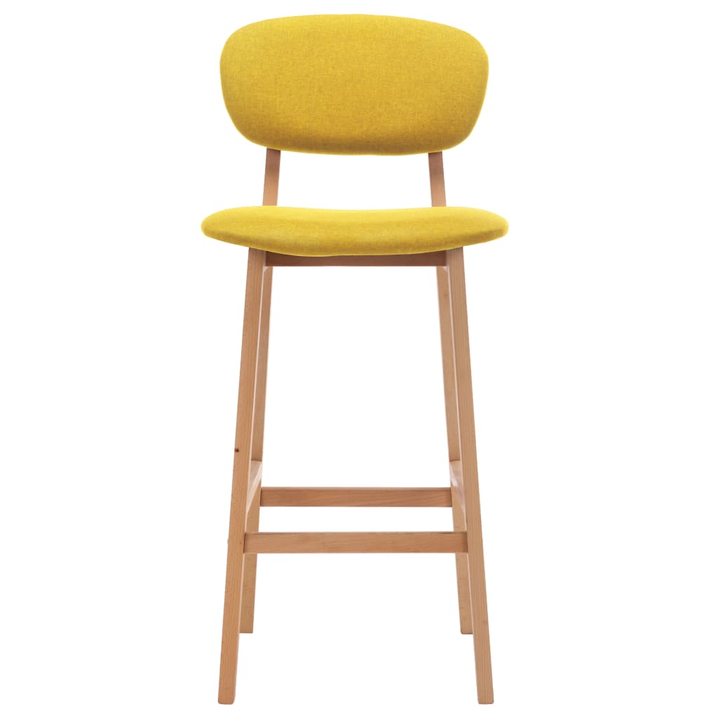 Taburetes De Cocina 2 Unidades Tela Amarillo Mostaza_1