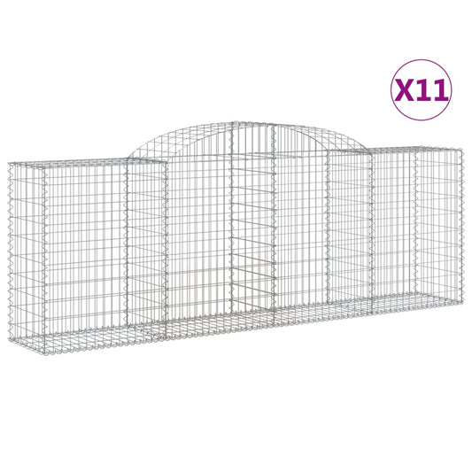 Cestas De Gaviones 11 Uds Forma De Arco Hierro 300x50x100/120cm_0