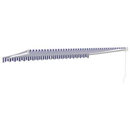Toldo Retráctil Aluminio Y Tela Azul Y Blanco 5x3 M_4