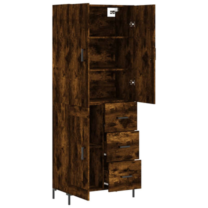 Aparador Alto Madera Contrachapada Roble Ahumado 69,5x34x180 Cm_3