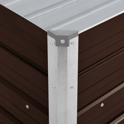Arriate De Acero Galvanizado Marrón 100x40x45 Cm_5