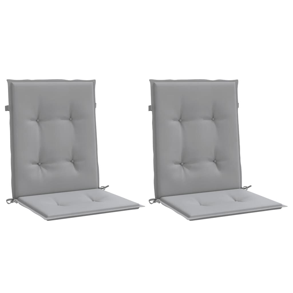 Vidaxl Cojín Silla Jardín Respaldo Bajo 2 Uds Tela Oxford Gris_0