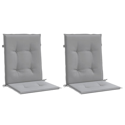Vidaxl Cojín Silla Jardín Respaldo Bajo 2 Uds Tela Oxford Gris_0