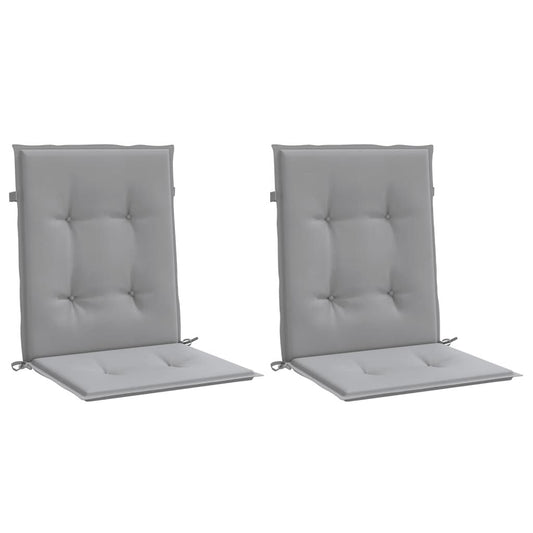 Vidaxl Cojín Silla Jardín Respaldo Bajo 2 Uds Tela Oxford Gris_0