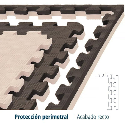 Artatami® Tatami Puzzle 1x1x40 mm Marron - Beige Pack Ahorro【24 Unidades】 Alta Densidad EVA – Judo, BJJ, MMA y Lucha_1