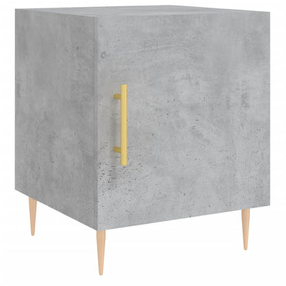 Mesita De Noche Madera De Ingeniería Gris Hormigón 40x40x50 Cm_0