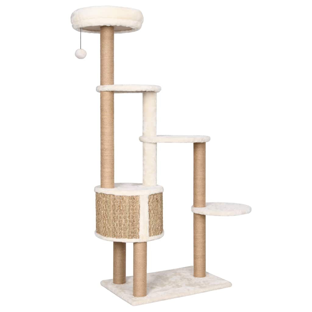 Vidaxl Árbol Para Gatos Cojín Lujo Poste Rascador Hierba Marina 148 Cm_4