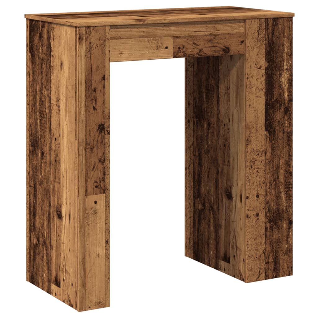 Mesa Alta Con Estantes Madera Envejecida 95x47x103,5 Cm_4