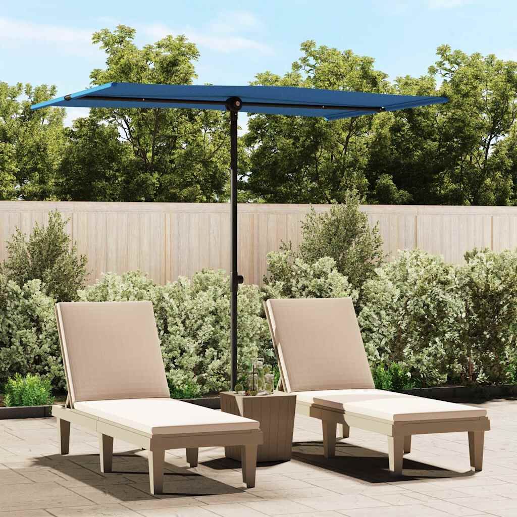 Vidaxl Sombrilla De Jardín Con Palo De Aluminio Azul Azure 2x1,5 M_1