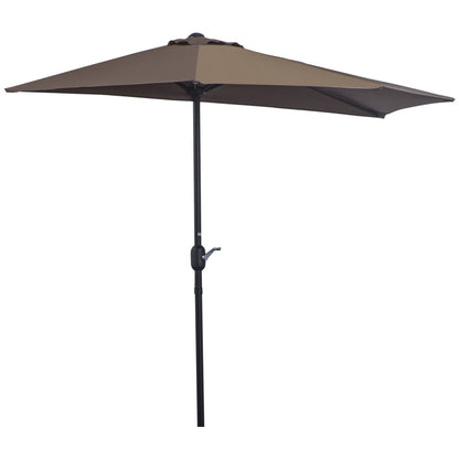 Outsunny Sombrilla Parasol Jardín Con Manivela Semicircular Exterior 269x138x236_0