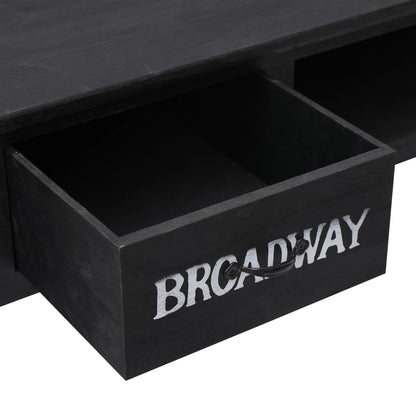Mesa Consola De Madera Negra 110x45x76 Cm_4