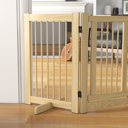 Pawhut Barrera De Seguridad Para Perros De Madera Plegable Con Soporte De Pie_4