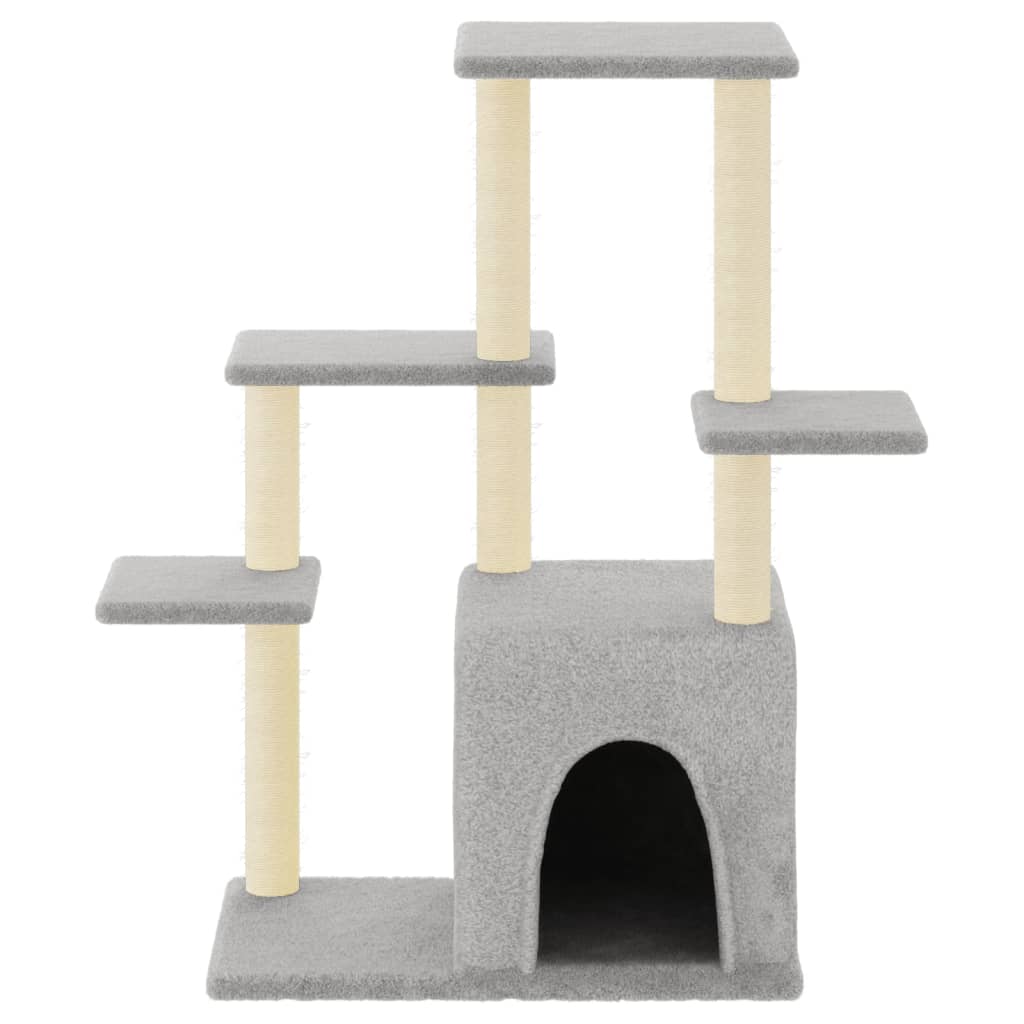 Rascador Para Gatos Con Postes De Sisal Gris Claro 97,5 Cm_2