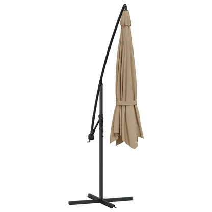 Sombrilla Voladiza Con Poste De Aluminio Gris Taupe 350 Cm_4