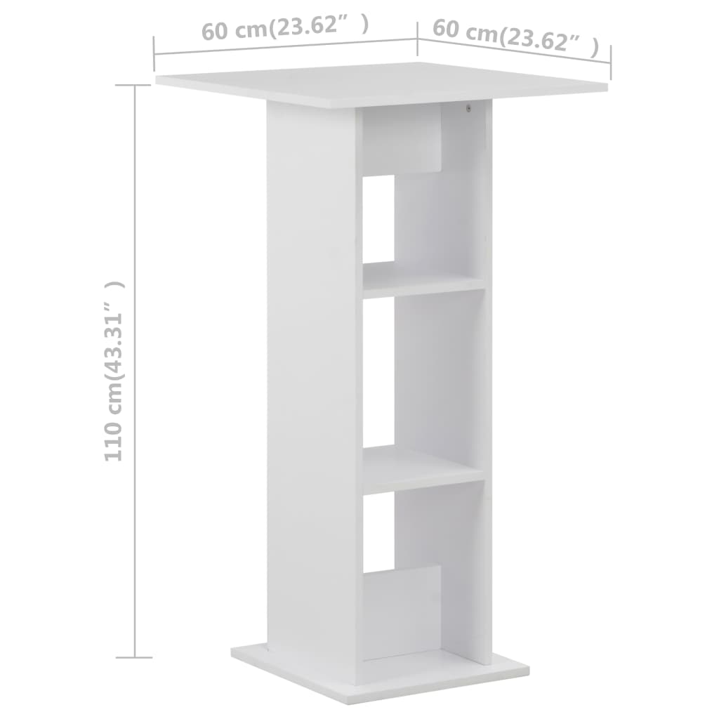 Mesa De Bar Blanca 60x60x110 Cm_4