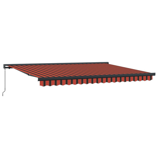 Toldo Retráctil Rojo Y Negro 450 X 300 Cm Lona Y Aluminio_0