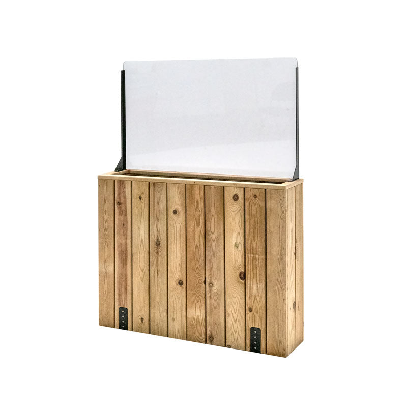 Jardinera Alta De Madera Con Cortavientos 60 Cm 100x24x80 Cm Hortalia_1