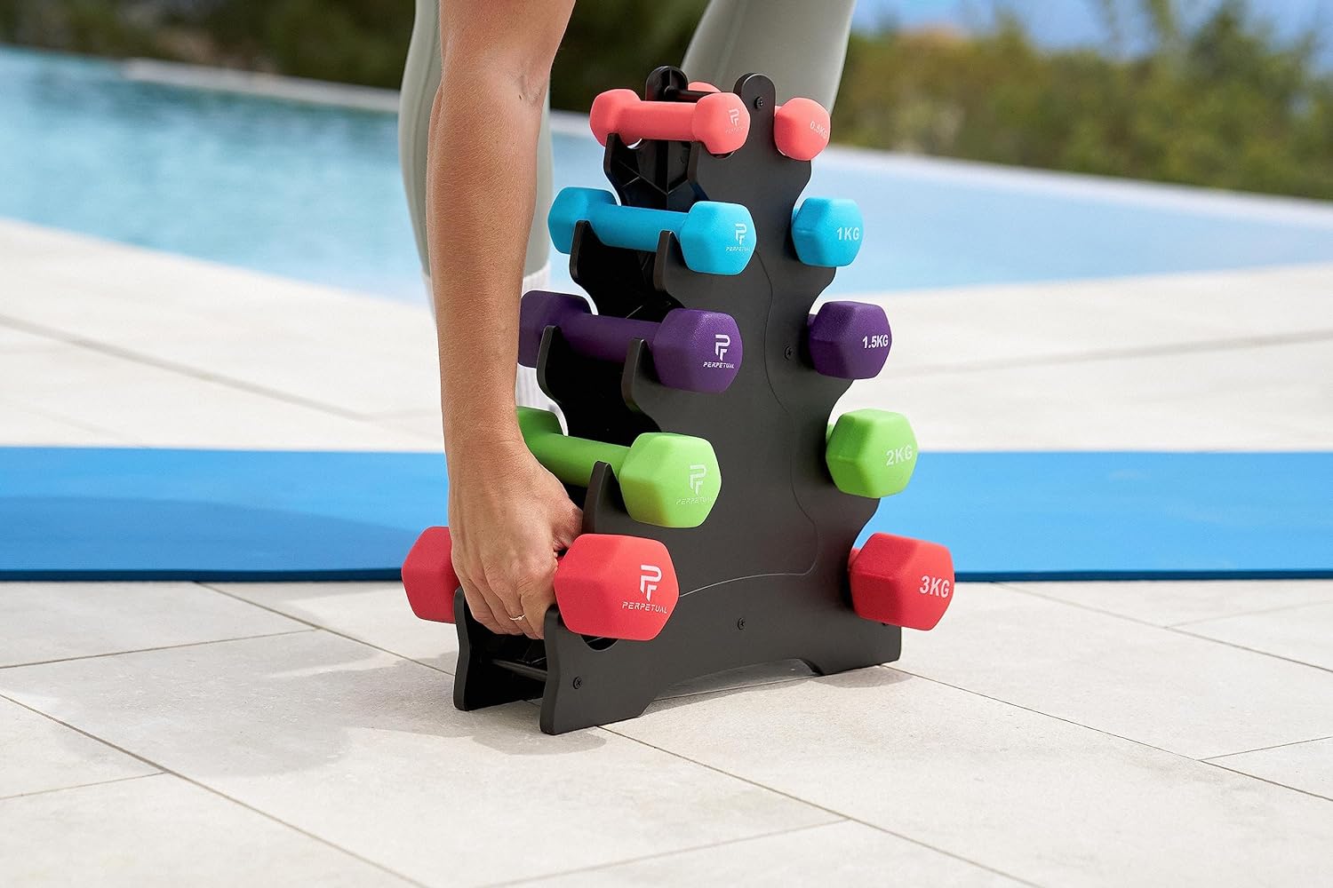 Kit De Mancuernas De Neopreno De 16kg (8 Unidades) Con Agarre Antideslizante_2