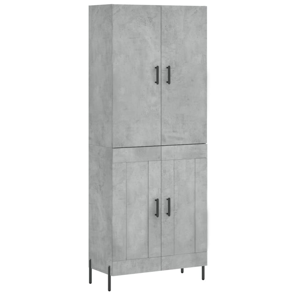 Aparador Alto Madera Contrachapada Gris Hormigón 69,5x34x180 Cm_1