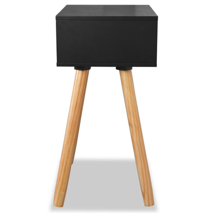 Mesitas De Noche 2 Uds. Madera Maciza De Pino 40x30x61 Cm Negro_4