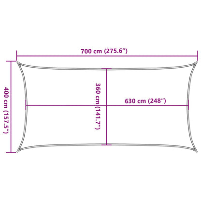 Vidaxl Toldo De Vela Beige Hdpe 160 G/m² 4x7 M_2