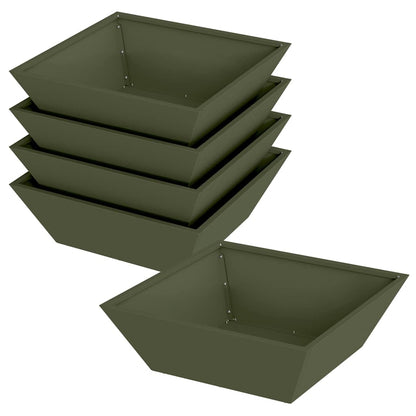 Maceta Para Jardín 5 Pcs Verde Oliva 50 X 50 X 15 Cm_0
