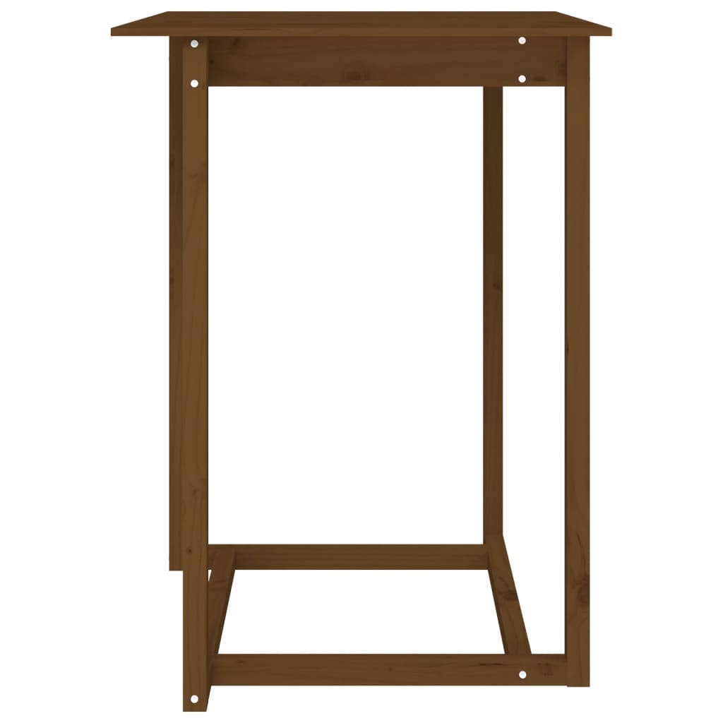 Mesa Alta De Bar Madera Maciza De Pino Marrón Miel 80x80x110 Cm_1