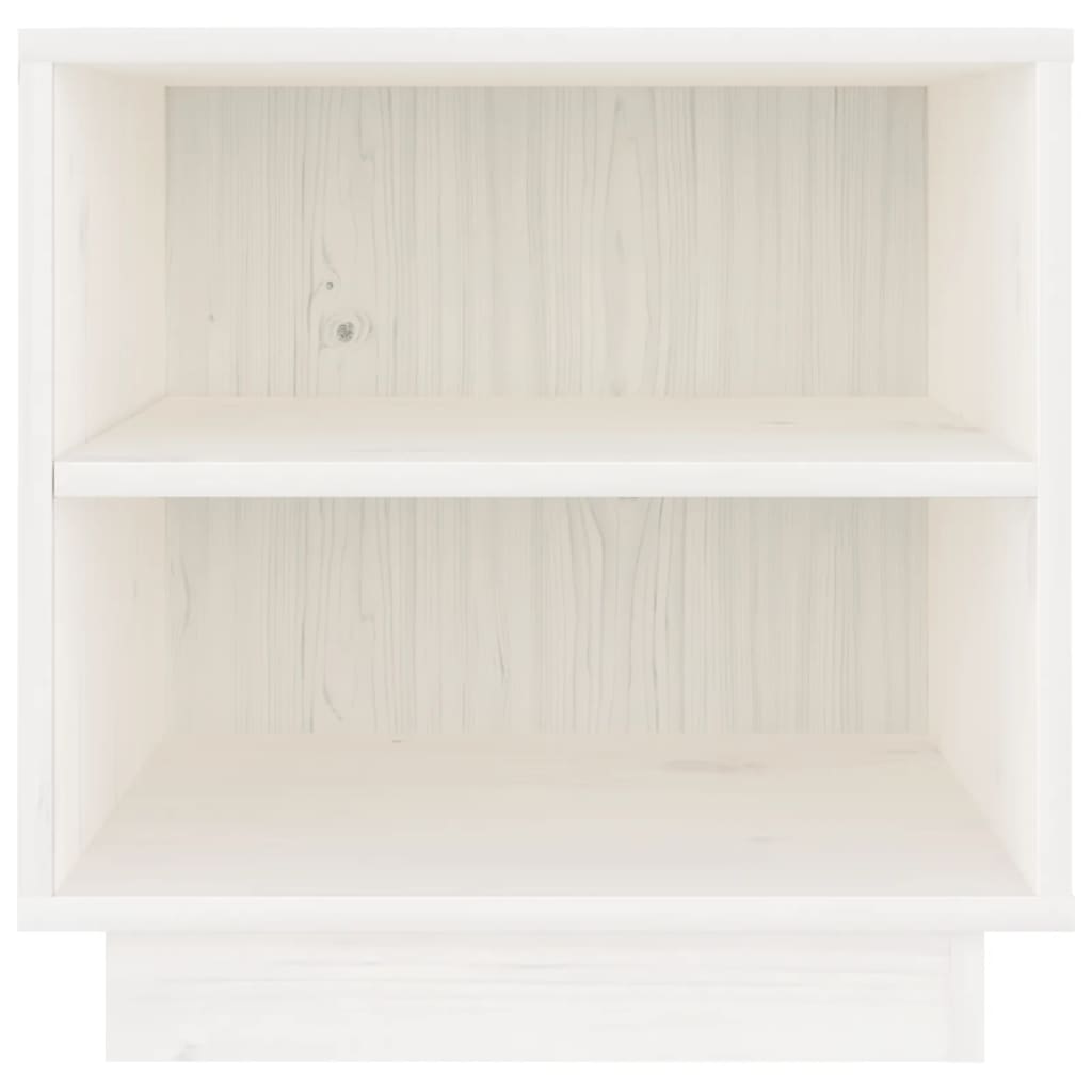 Mesita De Noche De Madera Maciza De Pino Blanco 40x34x40 Cm_3