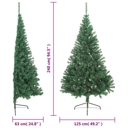 Vidaxl Medio Árbol De Navidad Artificial Con Soporte Pvc Verde 240 Cm_2