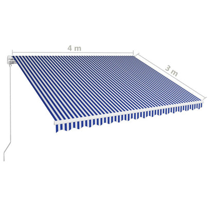 Vidaxl Toldo Manual Retráctil Azul Y Blanco 400x300 Cm_2