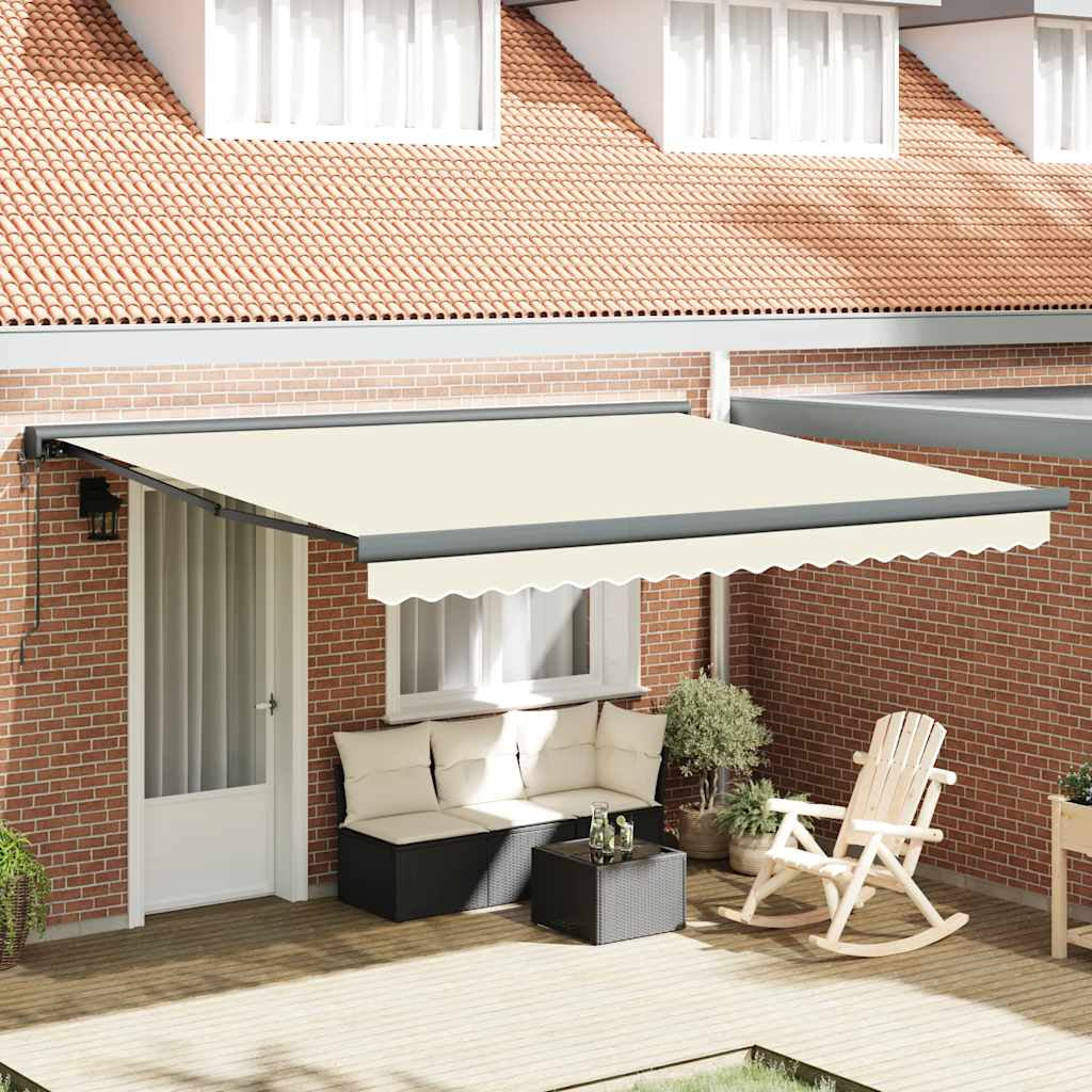 Vidaxl Toldo Retráctil Aluminio Y Tela Color Crema 4x3 M_1