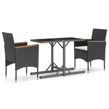 Vidaxl Juego De Comedor Para Jardín 3 Piezas Negro_0