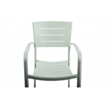 Lote De 4 Sillas De Jardín Apilables Inari Verde Romero Aluminio - Muebles De Jardín - 56x58xh85cm_2