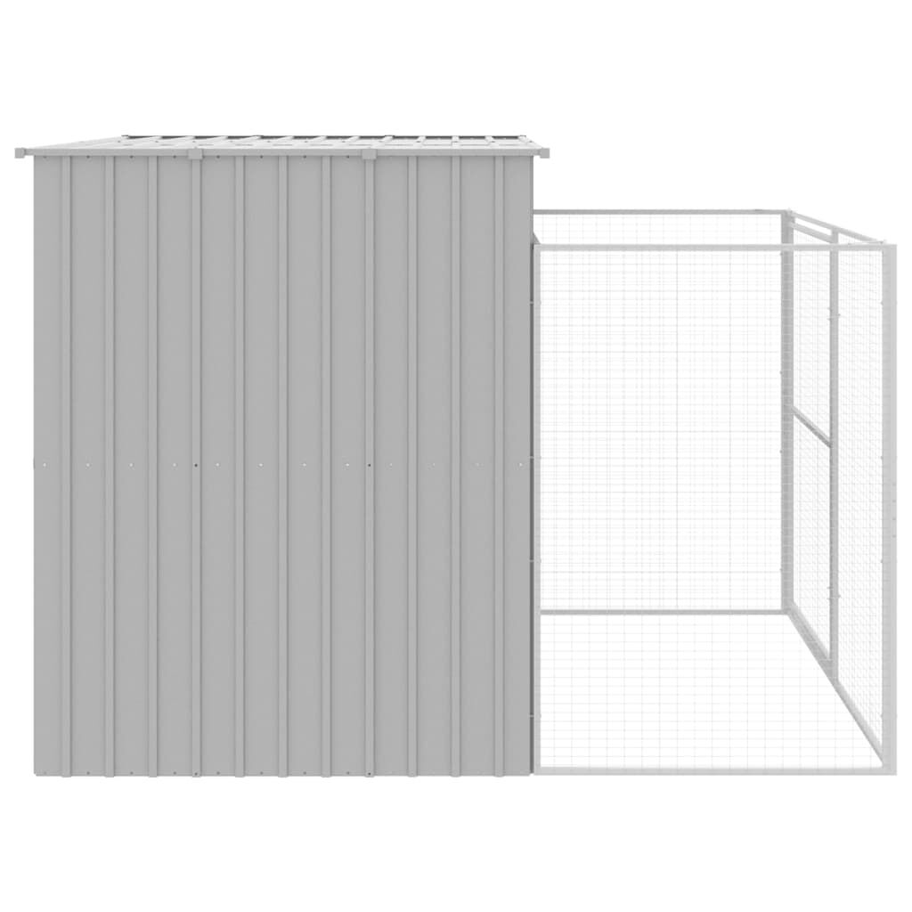Vidaxl Caseta Perros Corral Acero Galvanizado Gris Claro 214x253x181cm_3