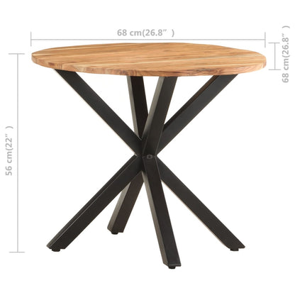 Mesa Auxiliar De Madera Maciza De Acacia 68x68x56 Cm_4