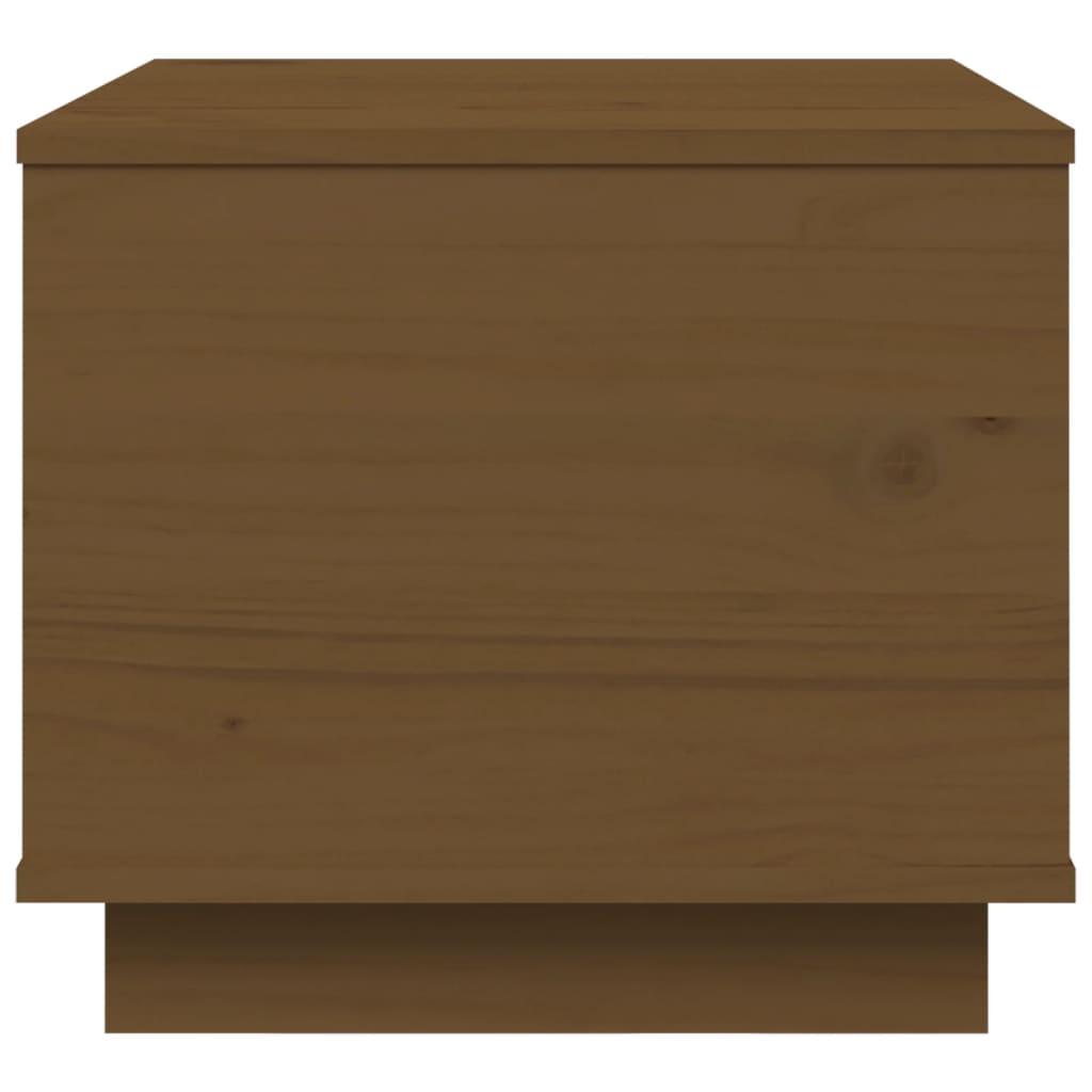 Mesa De Centro Madera Maciza De Pino Marrón Miel 40x50x35 Cm_4