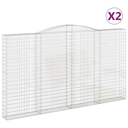 Cestas De Gaviones 2 Uds Forma De Arco Hierro 400x30x220/240 Cm_0