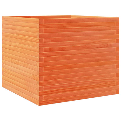 Jardinera Madera Maciza De Pino Marrón Cera 80x80x68,5 Cm_0