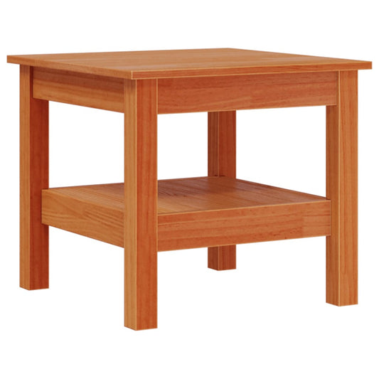 Mesa De Centro Madera Maciza De Pino Marrón Cera 45x45x40 Cm_0