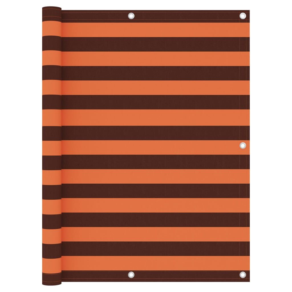Vidaxl Toldo Para Balcón Tela Oxford Naranja Y Marrón 120x400 Cm_0