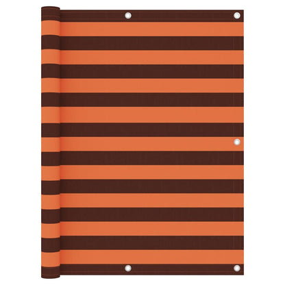 Vidaxl Toldo Para Balcón Tela Oxford Naranja Y Marrón 120x400 Cm_0