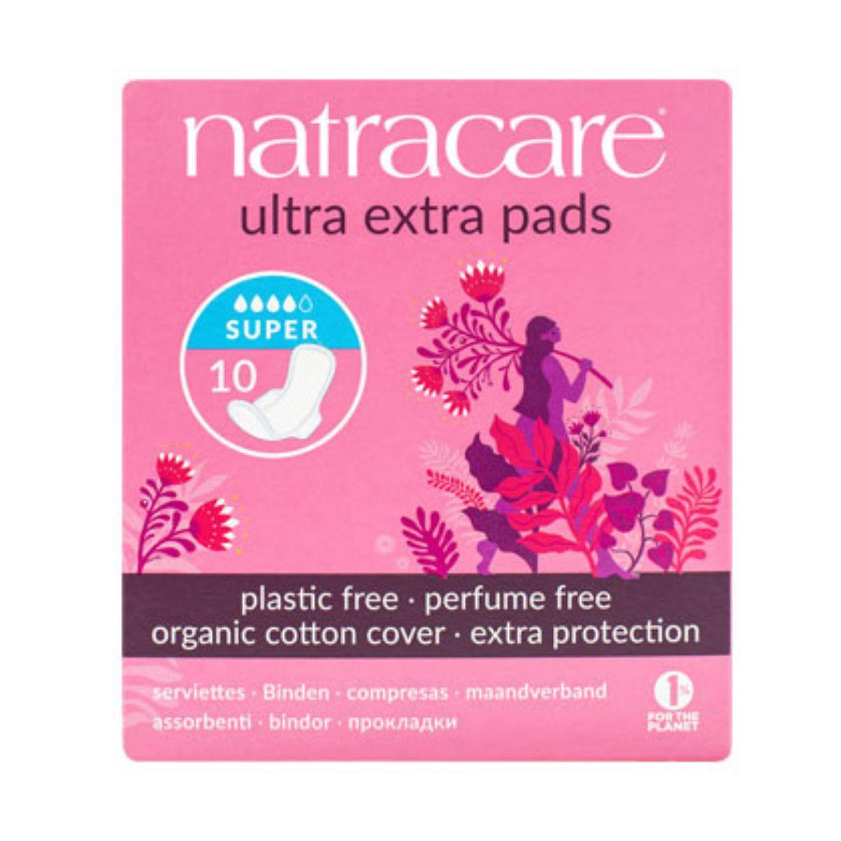 Compresas super con alas ultra extra bio Natracare 10 unidades