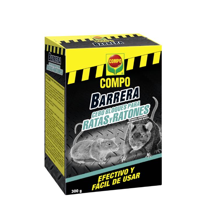 Barrera Raticida COMPO Cebo Bloques Ratas y Ratones 300g