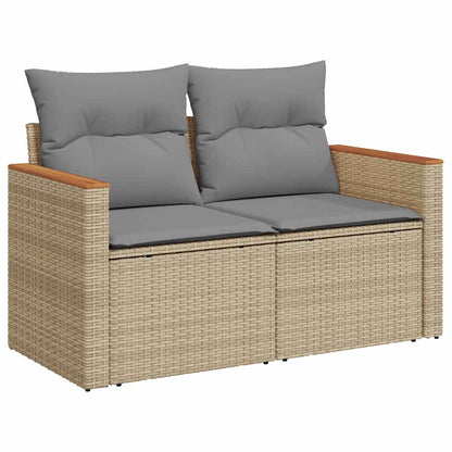 Set Sofás Jardín Y Cojines 5 Pzas Ratán Sintético Acacia Beige / Vetonek_2