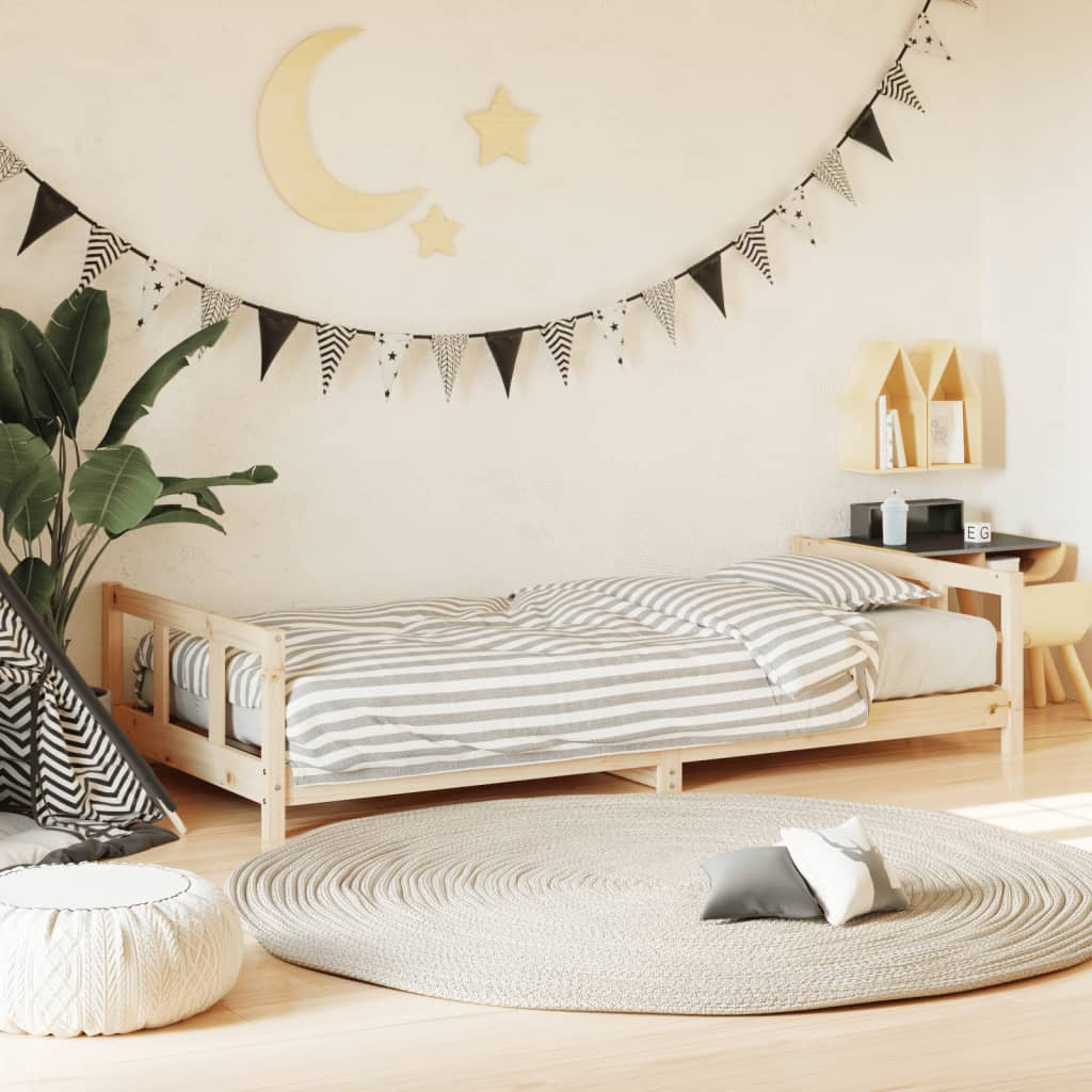 Vidaxl Estructura De Cama Para Niños Madera Maciza De Pino 90x200 Cm_1