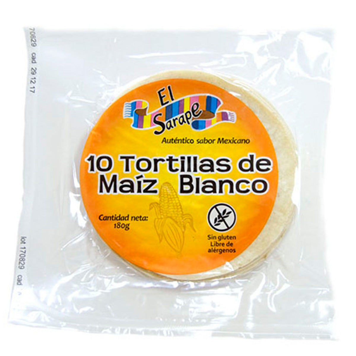 Tortillas de Maíz 12cm (10uds) (Formato Tienda) El Sarape 170g