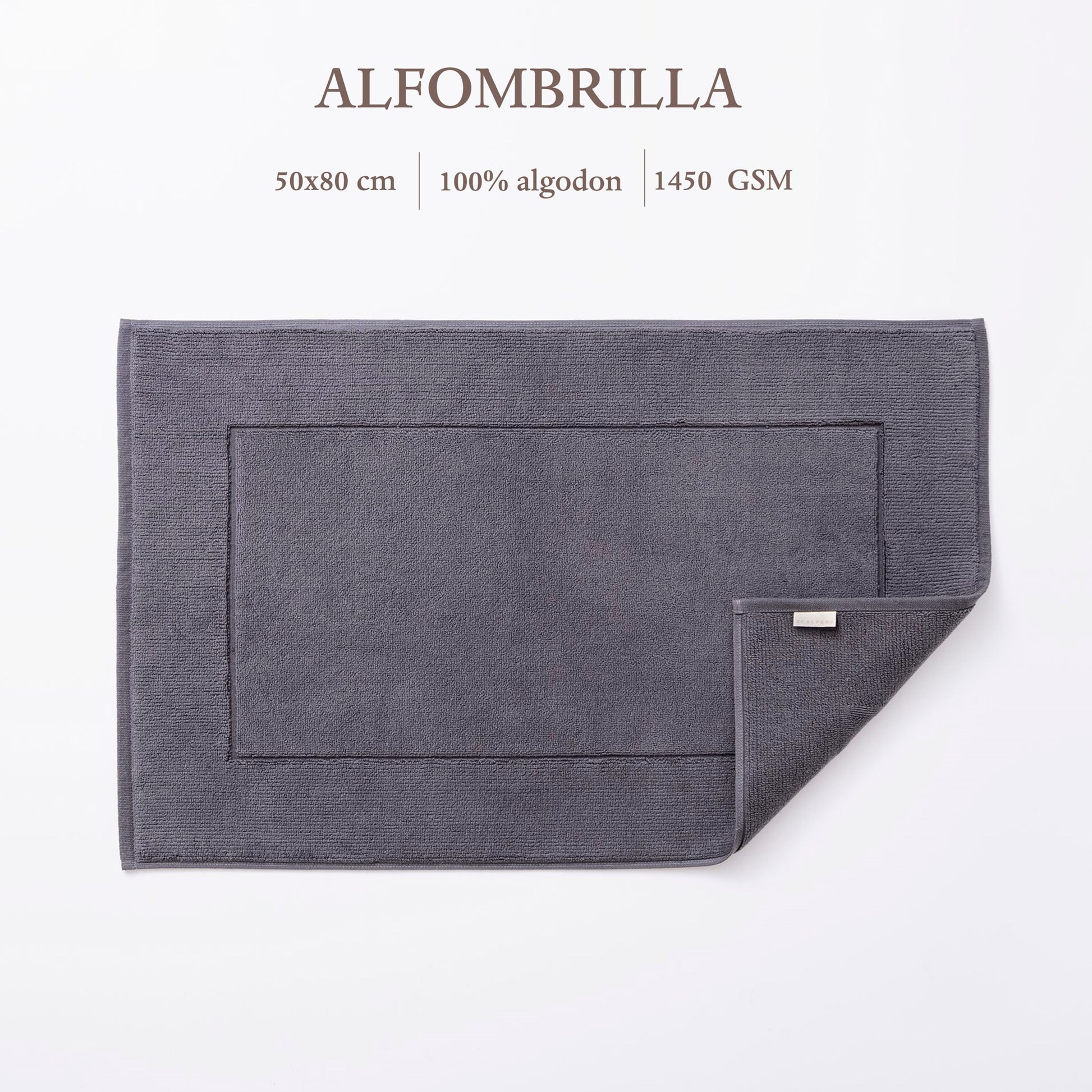 Alfombrilla De Baño 50x80cm 100% Algodón 1450gsm Gris Scalpers Home_1